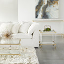 Brass Framed Glass End Table | Living Essentials Nouveau