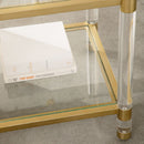 Brass Framed Glass End Table | Living Essentials Nouveau