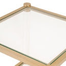 Brass Framed Glass End Table | Living Essentials Nouveau
