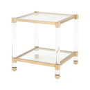 Brass Framed Glass End Table | Living Essentials Nouveau