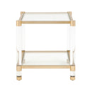 Brass Framed Glass End Table | Living Essentials Nouveau