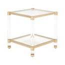 Brass Framed Glass End Table | Living Essentials Nouveau