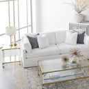 Brass Framed Glass End Table | Living Essentials Nouveau