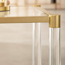 Brass Framed Glass End Table | Living Essentials Nouveau