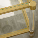 Brass Framed Glass End Table | Living Essentials Nouveau