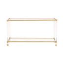 Brass Framed Glass Console Table | Living Essentials Nouveau