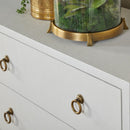 White Shagreen 6-Drawer Double Dresser | Living Essentials Strand