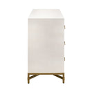 White Shagreen 6-Drawer Double Dresser | Living Essentials Strand