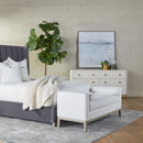 White Shagreen 6-Drawer Double Dresser | Living Essentials Strand