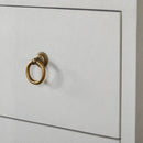 White Shagreen 6-Drawer Double Dresser | Living Essentials Strand