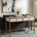 White Shagreen 2-Drawer Desk | Living Essentials Strand