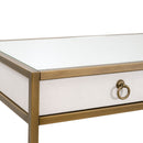 White Shagreen 2-Drawer Desk | Living Essentials Strand