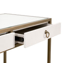 White Shagreen 2-Drawer Desk | Living Essentials Strand
