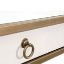 White Shagreen 2-Drawer Desk | Living Essentials Strand