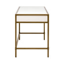 White Shagreen 2-Drawer Desk | Living Essentials Strand