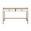 White Shagreen 2-Drawer Desk | Living Essentials Strand