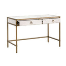 White Shagreen 2-Drawer Desk | Living Essentials Strand