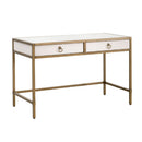 White Shagreen 2-Drawer Desk | Living Essentials Strand