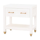 White 1-Drawer Nightstand | Living Essentials Stella