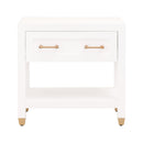 White 1-Drawer Nightstand | Living Essentials Stella