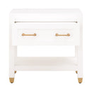 White 1-Drawer Nightstand | Living Essentials Stella