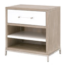 Gray Acacia 1-Drawer Nightstand | Living Essentials Wrenn