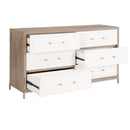 Gray Acacia 6-Drawer Double Dresser | Living Essentials Wrenn