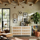 Rattan Inlaid 6-Drawer Double Dresser | Living Essentials Holland