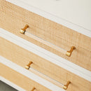 Rattan Inlaid 6-Drawer Double Dresser | Living Essentials Holland