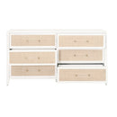 Rattan Inlaid 6-Drawer Double Dresser | Living Essentials Holland