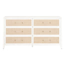Rattan Inlaid 6-Drawer Double Dresser | Living Essentials Holland