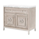 Marble Topped Acacia Media Cabinet | Living Essentials Azure