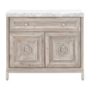 Marble Topped Acacia Media Cabinet | Living Essentials Azure