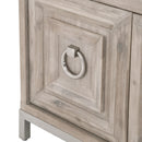 Marble Topped Acacia Media Cabinet | Living Essentials Azure