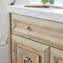 Marble Topped Acacia Media Cabinet | Living Essentials Azure