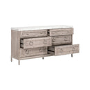 Marble Topped Acacia 6-Drawer Dresser | Living Essentials Azure