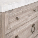 Marble Topped Acacia 6-Drawer Dresser | Living Essentials Azure
