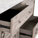 Marble Topped Acacia 6-Drawer Dresser | Living Essentials Azure