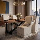 Cream Linen Skirted Dining Chairs (2) | Living Essentials Colleen