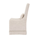 Cream Linen Skirted Dining Chairs (2) | Living Essentials Colleen