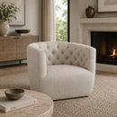 Tufted Back Swivel Club Chair | Living Essentials Marcel