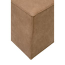Brown Vegan Leather Cube Ottoman | Living Essentials Knox