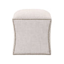 Nailhead Trimmed Linen Ottoman | Living Essentials York