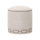 Cylindrical French Linen Ottoman | Living Essentials Marlow