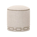 Cylindrical French Linen Ottoman | Living Essentials Marlow