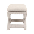 Beige French Linen Ottoman | Living Essentials Gaston