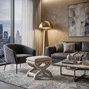 Beige French Linen Ottoman | Living Essentials Gaston
