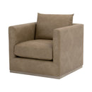 Oak Base Swivel Club Chair | Living Essentials Siena