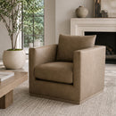Oak Base Swivel Club Chair | Living Essentials Siena