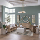 Brown Velvet Channeled-Back Sofa | Living Essentials Bronx